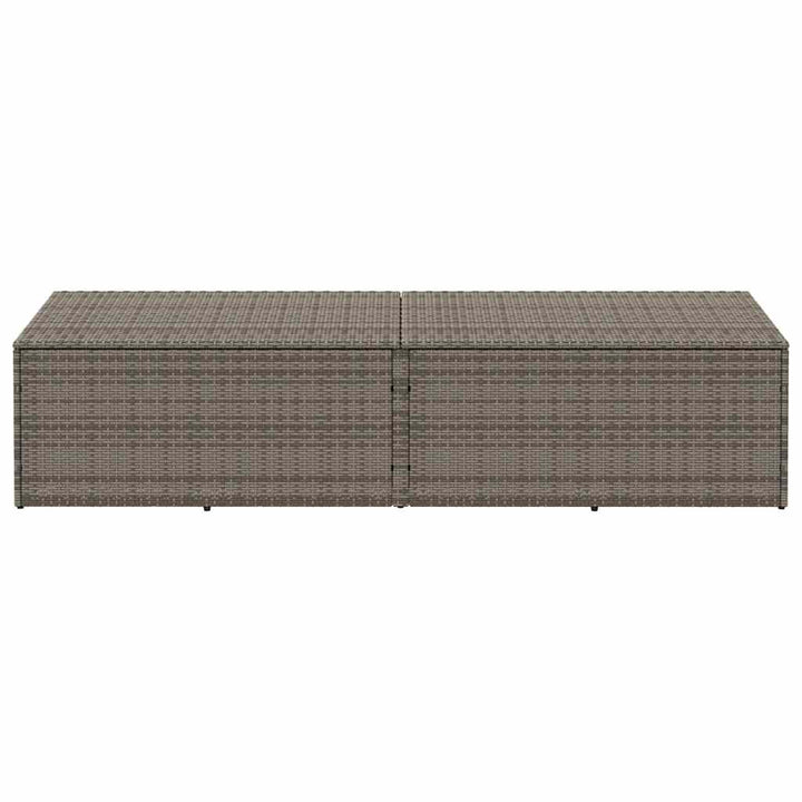 opbevaringskasse til haven 220x50x58 cm polyrattan grå