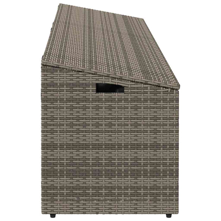 opbevaringskasse til haven 220x50x58 cm polyrattan grå