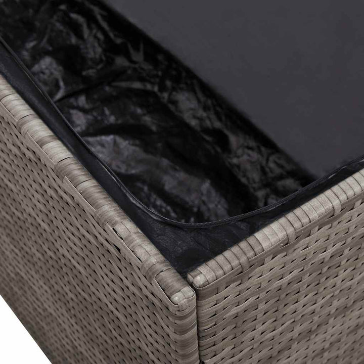 opbevaringskasse til haven 220x50x58 cm polyrattan grå