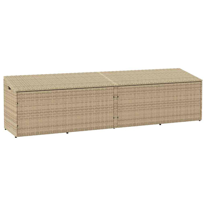 opbevaringsboks til haven 220x50x58 cm polyrattan beige