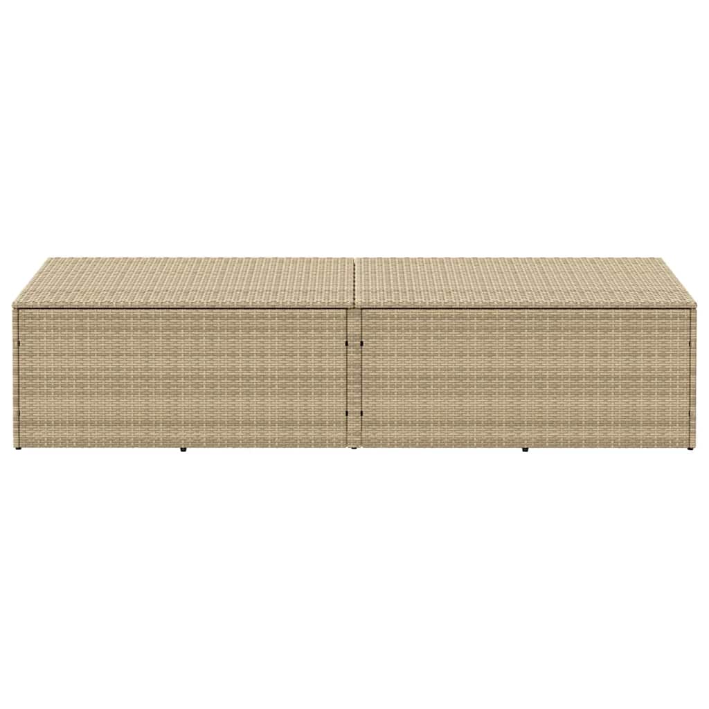 opbevaringsboks til haven 220x50x58 cm polyrattan beige