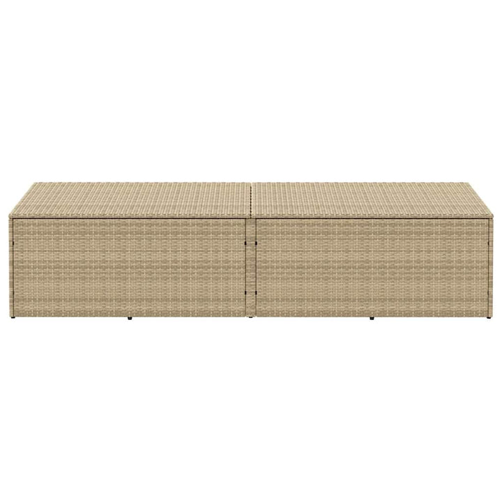 opbevaringsboks til haven 220x50x58 cm polyrattan beige