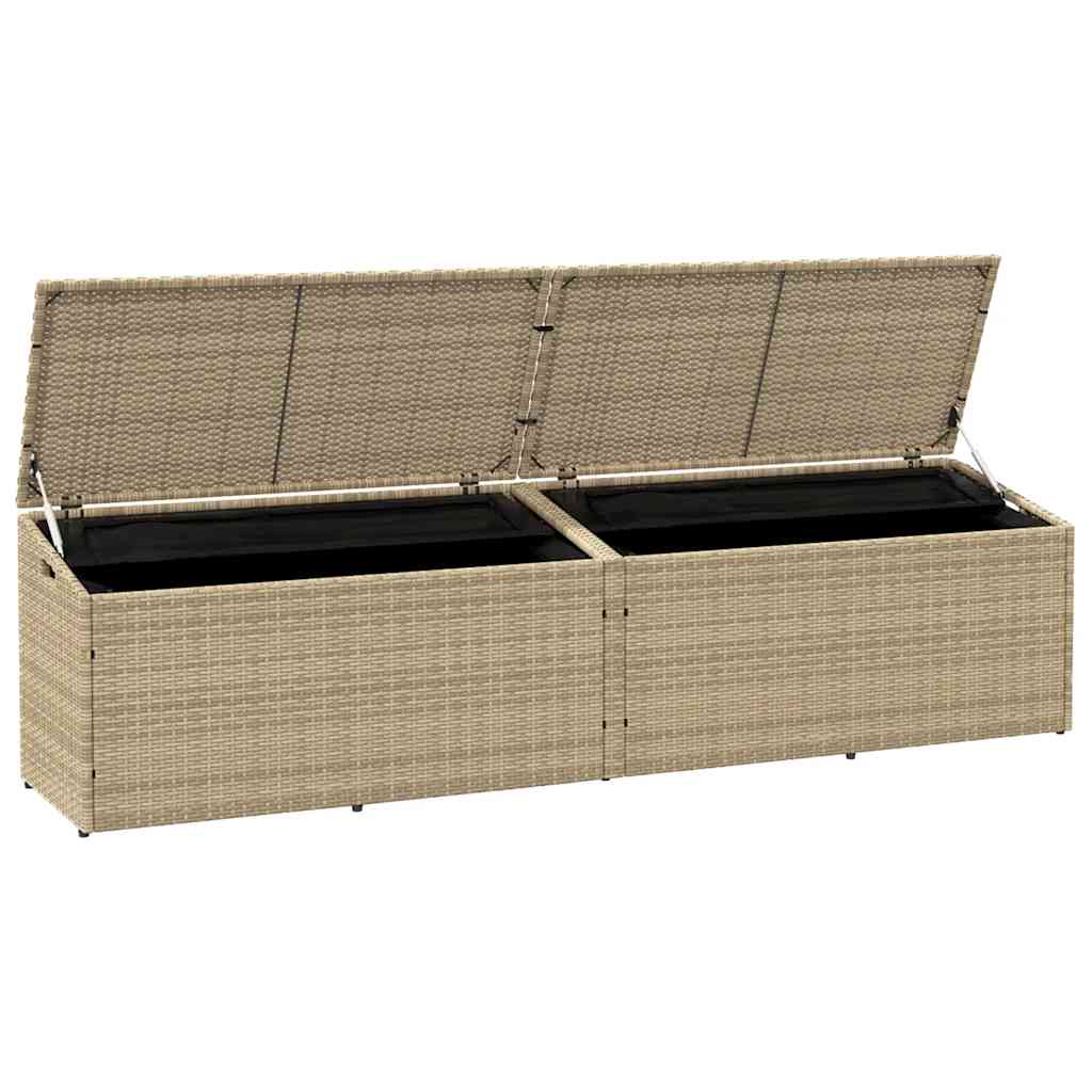 opbevaringsboks til haven 220x50x58 cm polyrattan beige