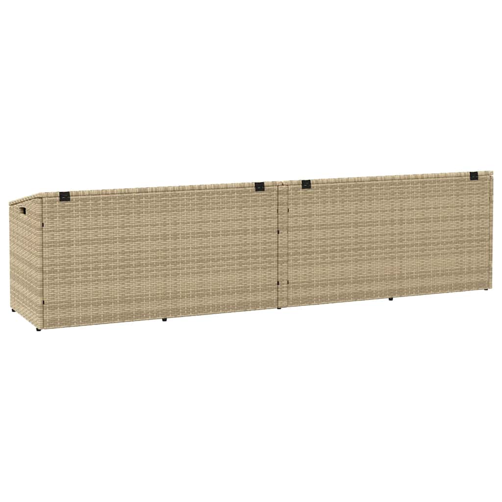 opbevaringsboks til haven 220x50x58 cm polyrattan beige