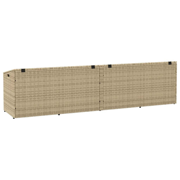 opbevaringsboks til haven 220x50x58 cm polyrattan beige