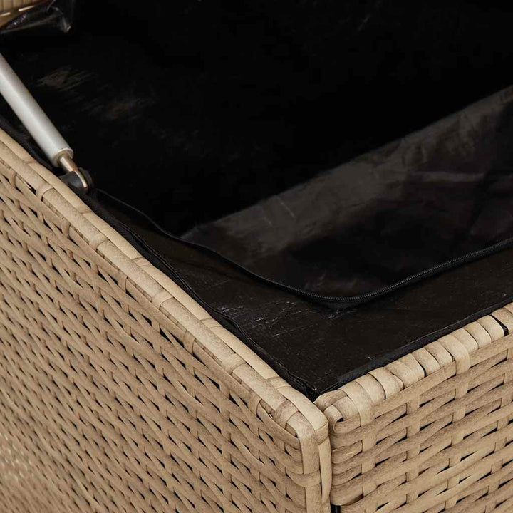 opbevaringsboks til haven 220x50x58 cm polyrattan beige