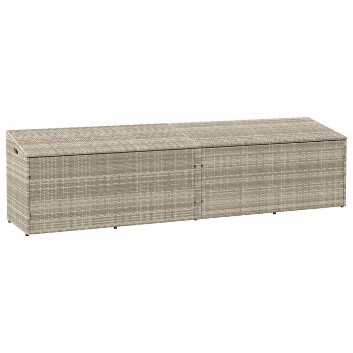 opbevaringskasse til haven 220x50x58 cm polyrattan lysegrå