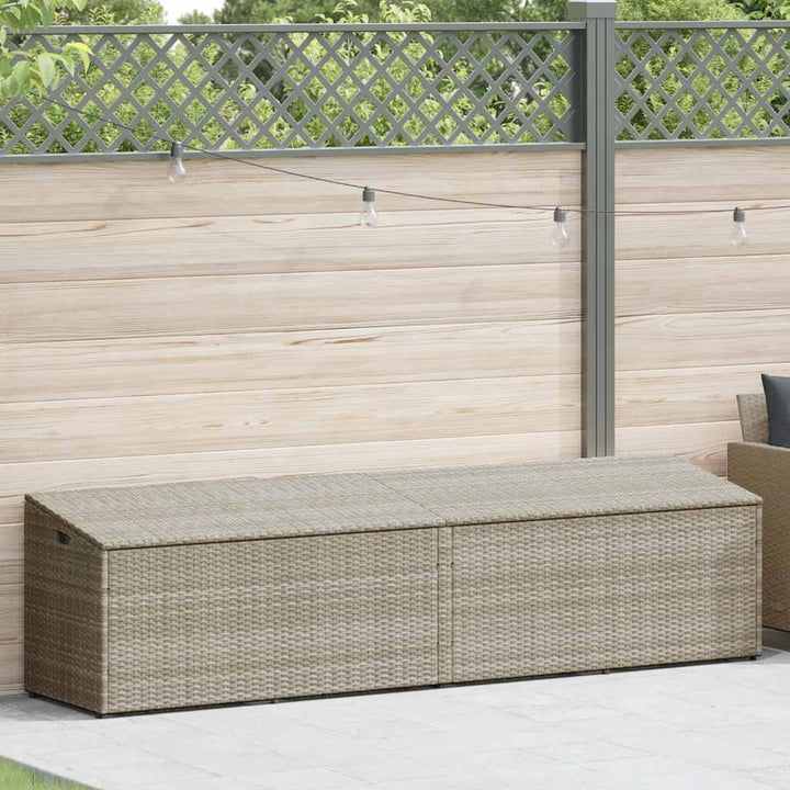 opbevaringskasse til haven 220x50x58 cm polyrattan lysegrå