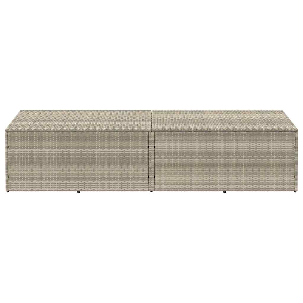 opbevaringskasse til haven 220x50x58 cm polyrattan lysegrå