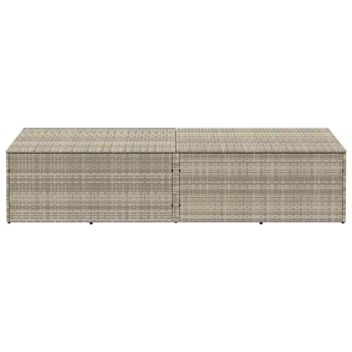 opbevaringskasse til haven 220x50x58 cm polyrattan lysegrå