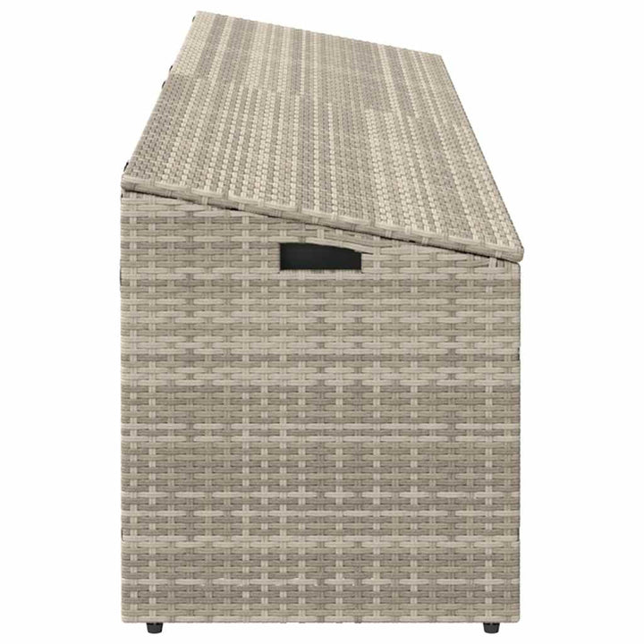 opbevaringskasse til haven 220x50x58 cm polyrattan lysegrå