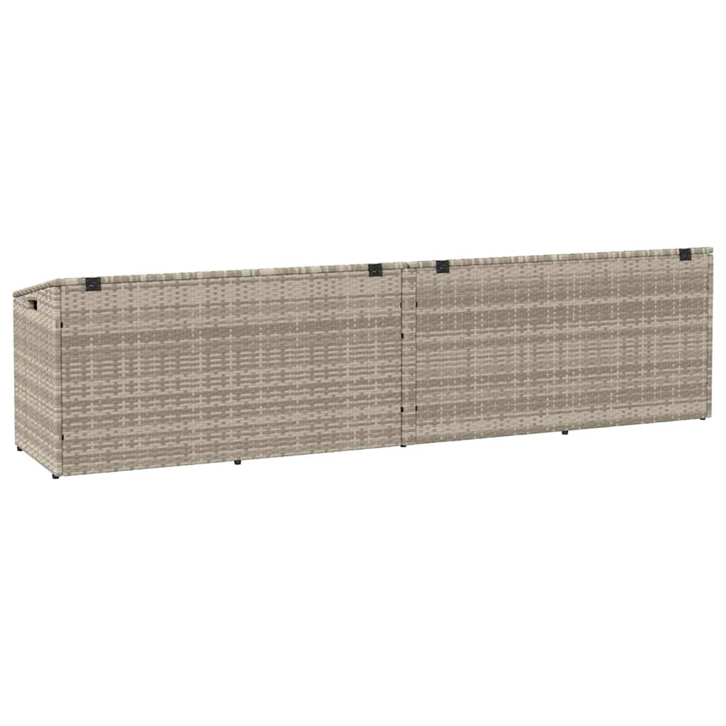 opbevaringskasse til haven 220x50x58 cm polyrattan lysegrå