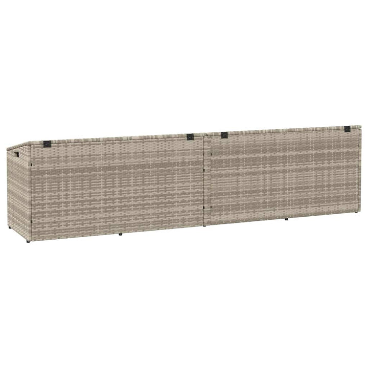 opbevaringskasse til haven 220x50x58 cm polyrattan lysegrå