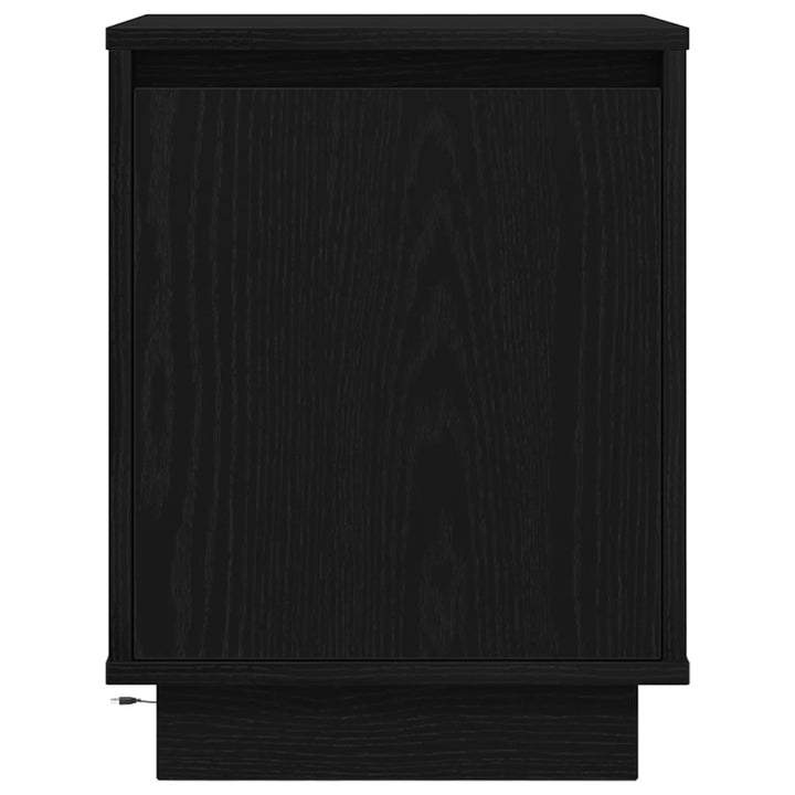 sengeskabe 2 stk. med LED-lys 38x34x50 cm sort