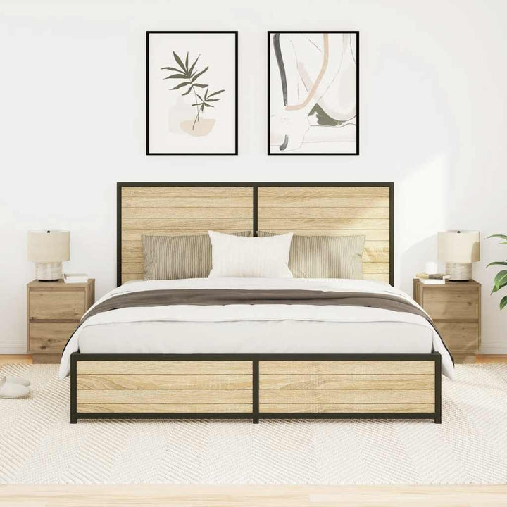 sengeskabe 2 stk. med LED-lys 38x34x50 cm kunsteg