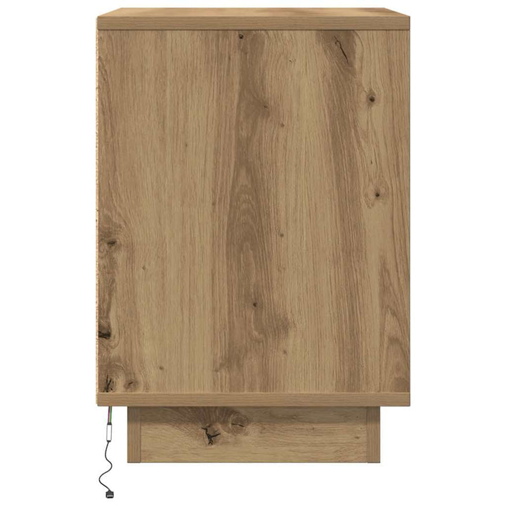 sengeskabe 2 stk. med LED-lys 38x34x50 cm kunsteg
