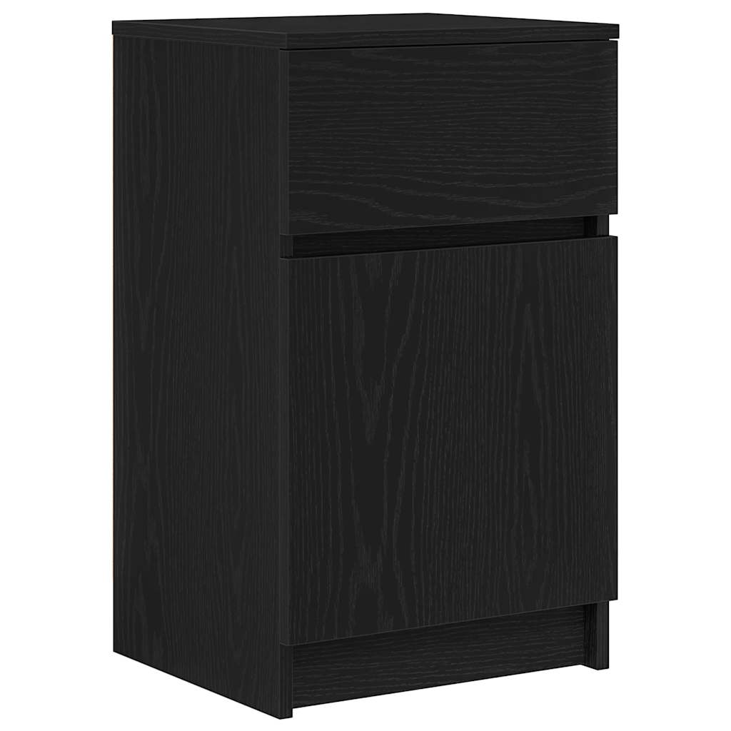 sengeborde 2 stk. 39x35x65 cm konstrueret træ sort