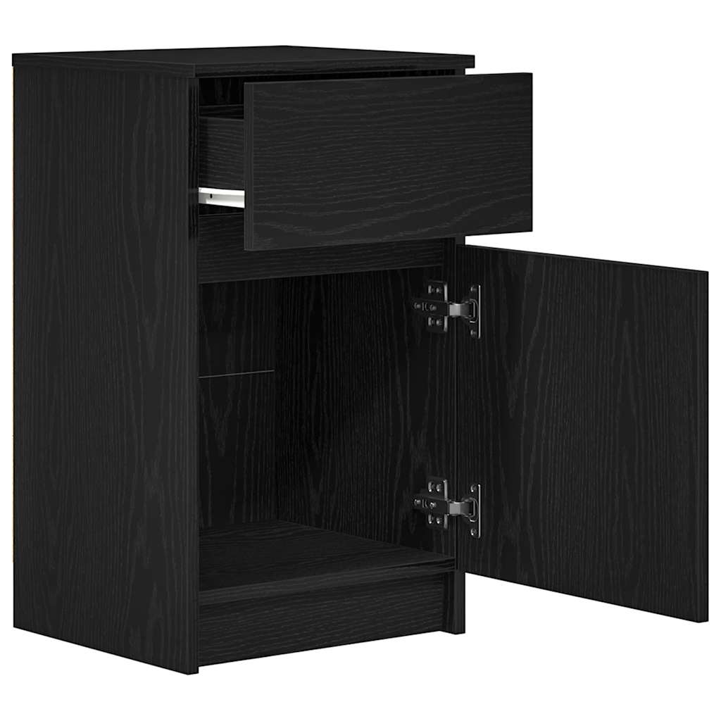 sengeborde 2 stk. 39x35x65 cm konstrueret træ sort