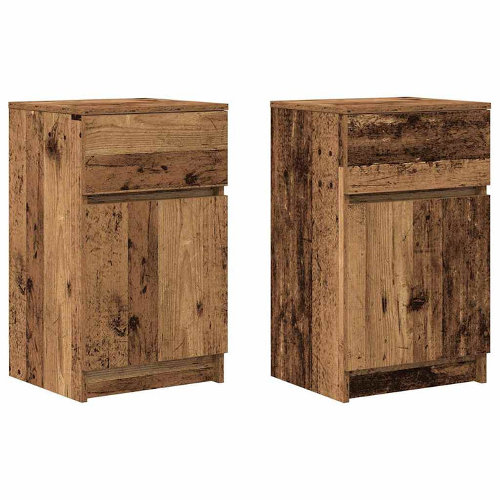 sengeskabe 2 stk. 39x35x65 cm konstrueret træ antikt træ
