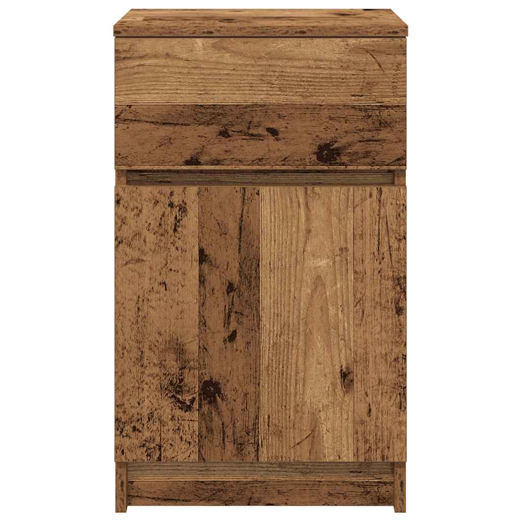 sengeskabe 2 stk. 39x35x65 cm konstrueret træ antikt træ