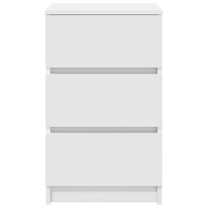 sengeborde med 3 skuffer 2 stk. 39x35x65 cm hvid