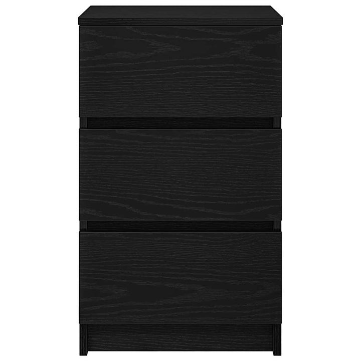 sengeborde med 3 skuffer 2 stk. 39x35x65 cm sort
