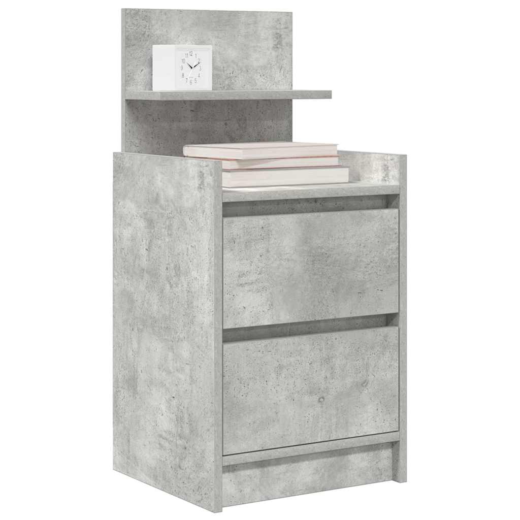 sengeborde med 2 skuffer 2 stk. 38x34x80 cm betongrå