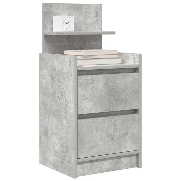 sengeborde med 2 skuffer 2 stk. 38x34x80 cm betongrå