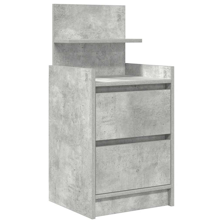 sengeborde med 2 skuffer 2 stk. 38x34x80 cm betongrå