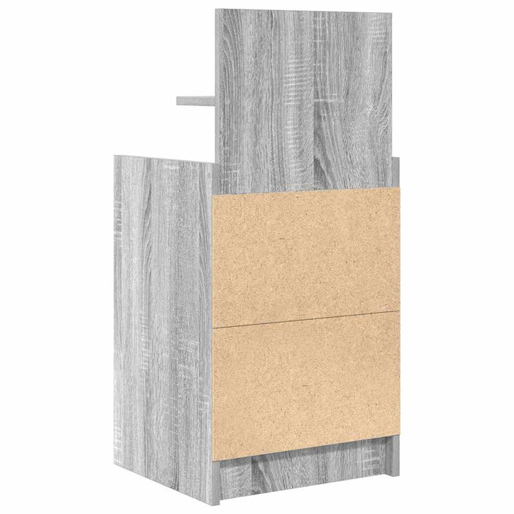 sengeborde med 2 skuffer 2 stk. 38x34x80 cm grå sonoma-eg