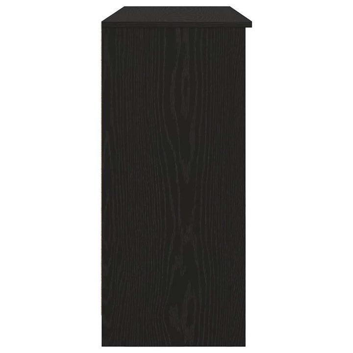skænk med skuffe 101x35x76 cm konstrueret træ sort egetræ