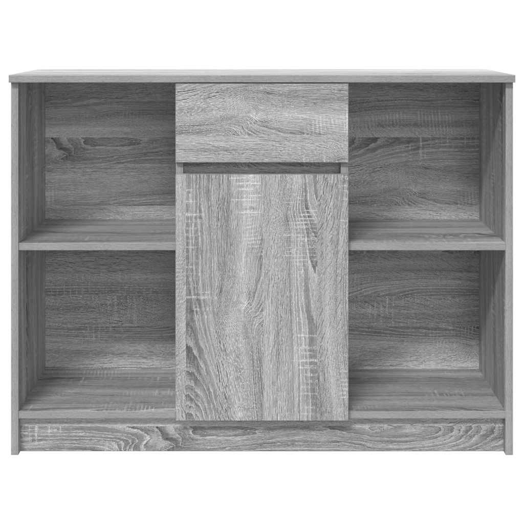 skænk med skuffe 101x35x76 cm konstrueret træ grå sonoma-eg
