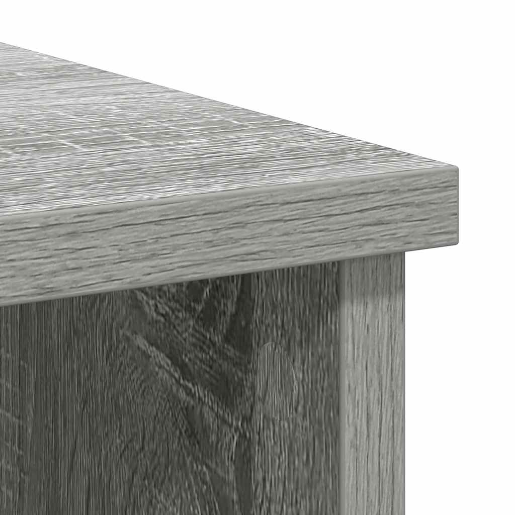 skænk med skuffe 101x35x76 cm konstrueret træ grå sonoma-eg