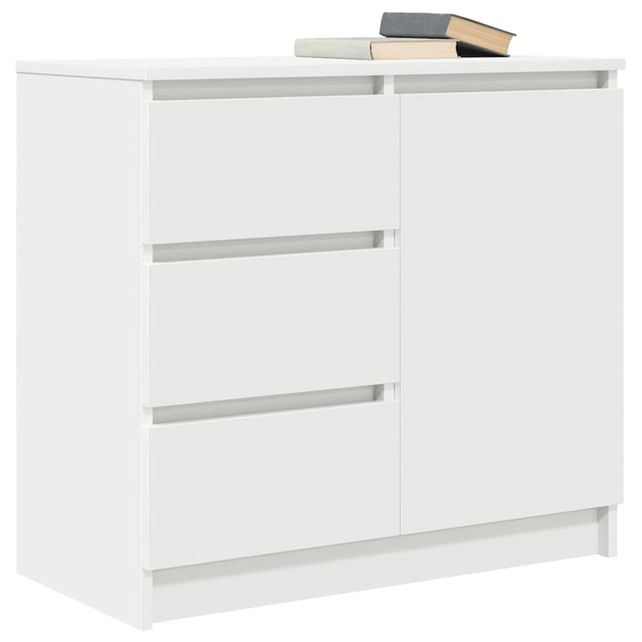 skænk med skuffe 71x35x65 cm konstrueret træ hvid