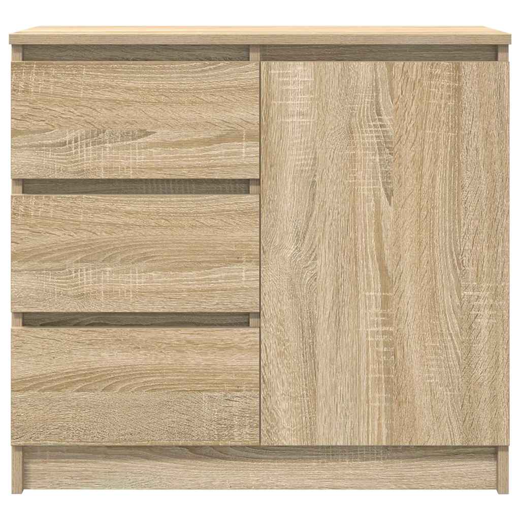 skænk med skuffe 71x35x65 cm konstrueret træ sonoma-eg