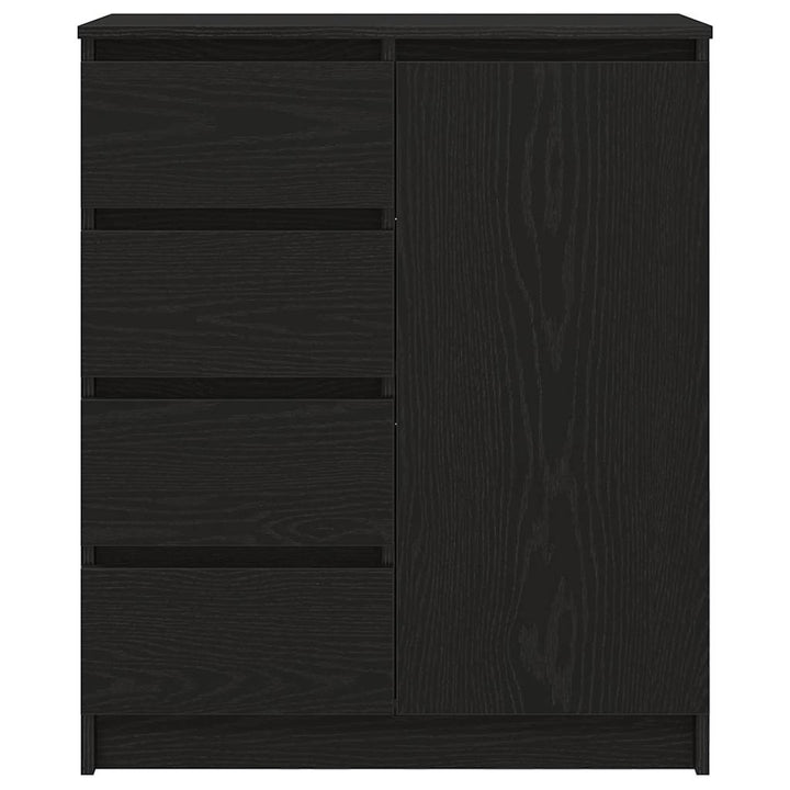 skænk med skuffer 71x35x84 cm konstrueret træ sort egetræ