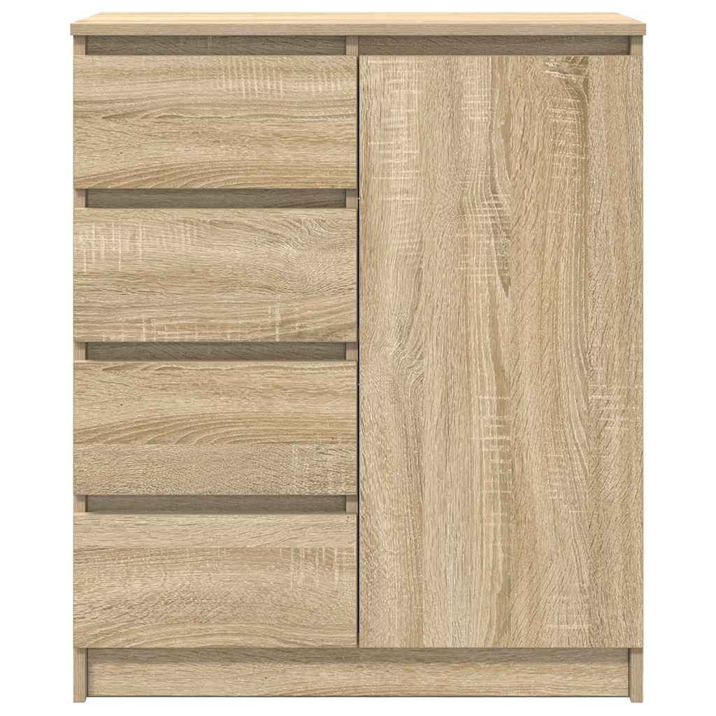 skænk med skuffer 71x35x84 cm konstrueret træ sonoma-eg