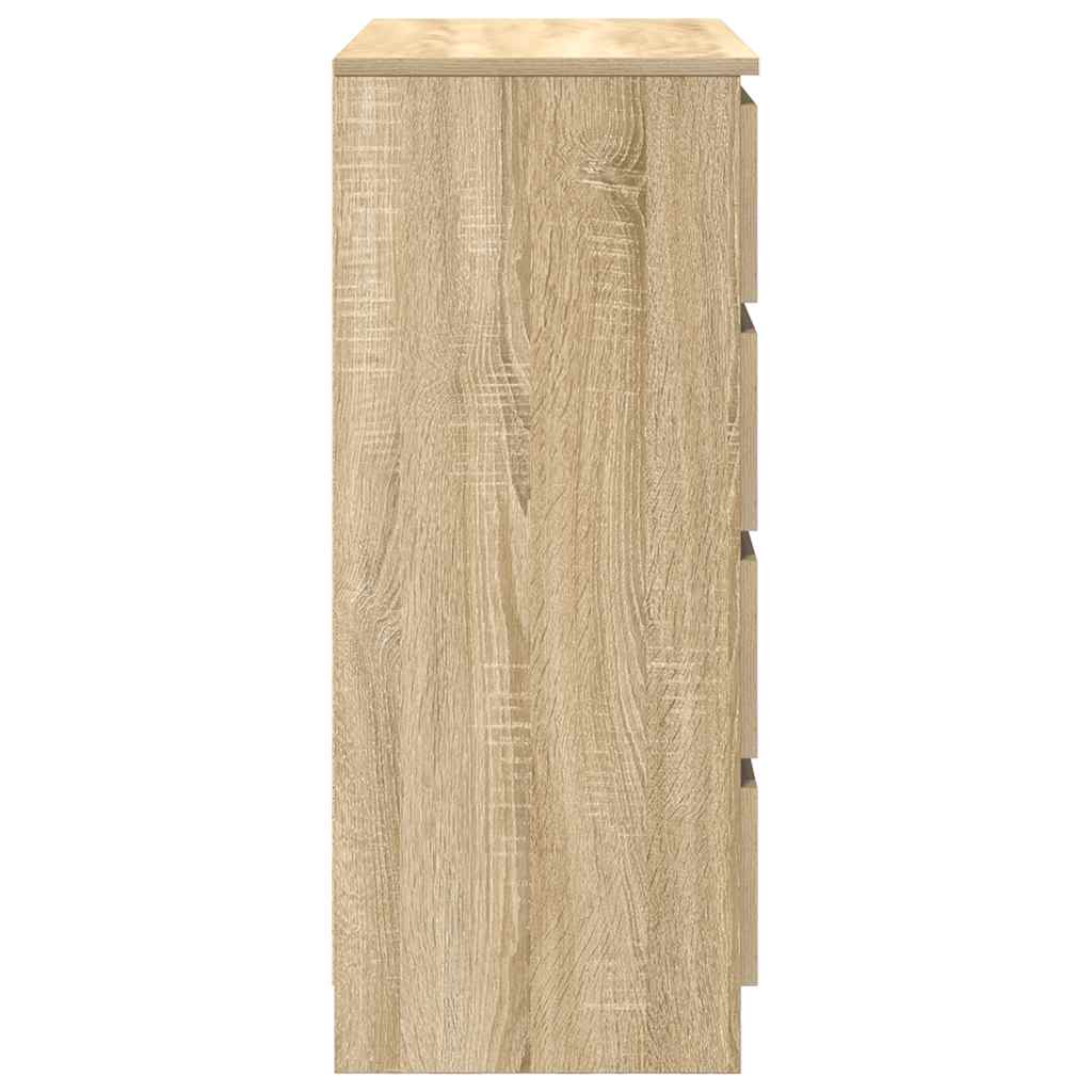 skænk med skuffer 71x35x84 cm konstrueret træ sonoma-eg
