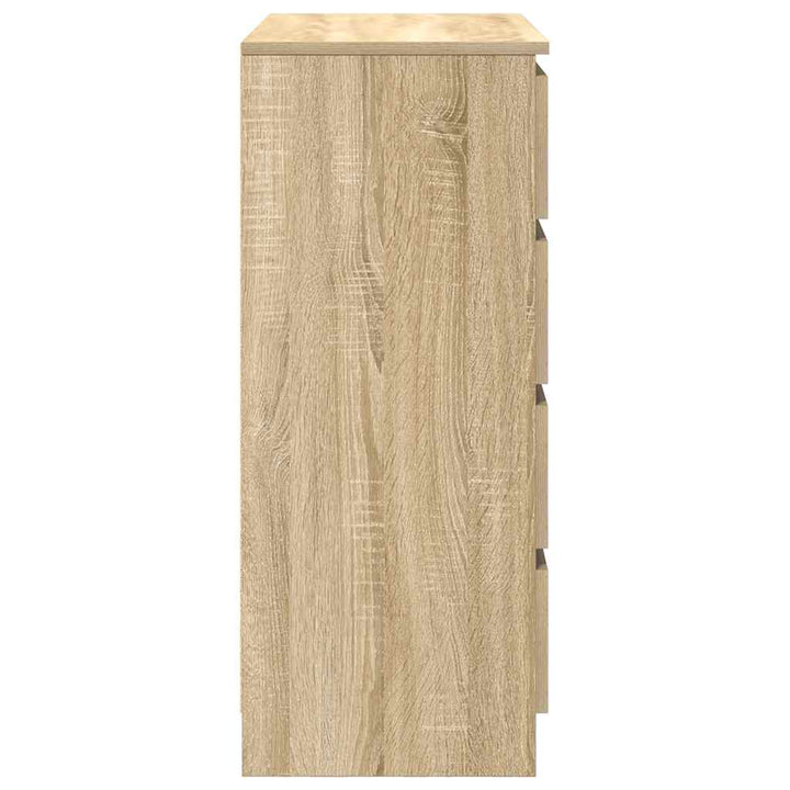 skænk med skuffer 71x35x84 cm konstrueret træ sonoma-eg