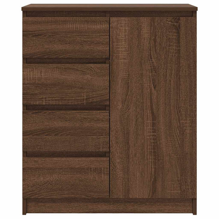 skænk med skuffer 71x35x84 cm konstrueret træ brun egetræ