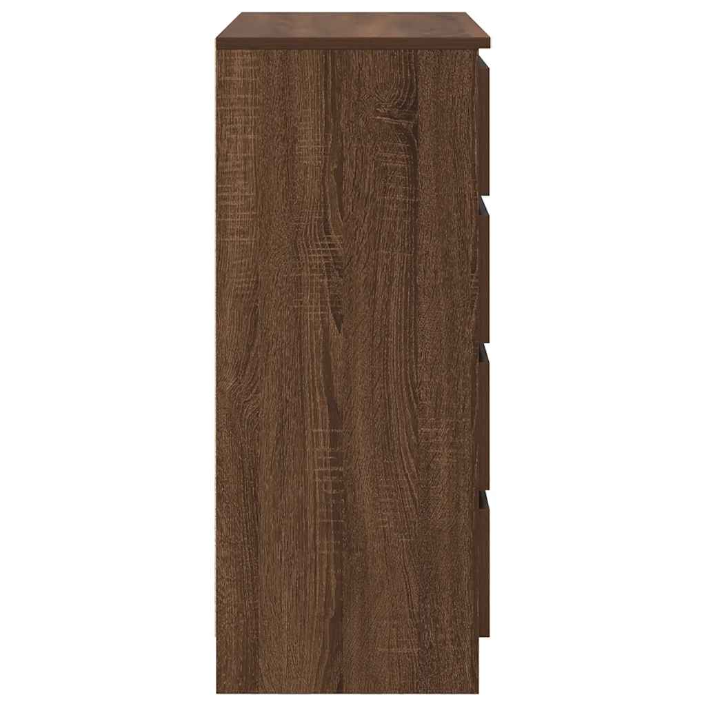 skænk med skuffer 71x35x84 cm konstrueret træ brun egetræ