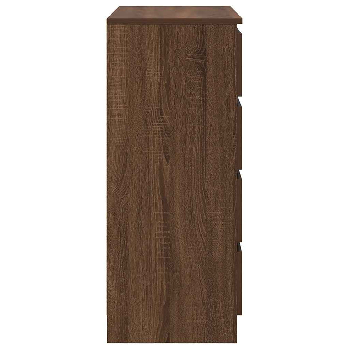 skænk med skuffer 71x35x84 cm konstrueret træ brun egetræ