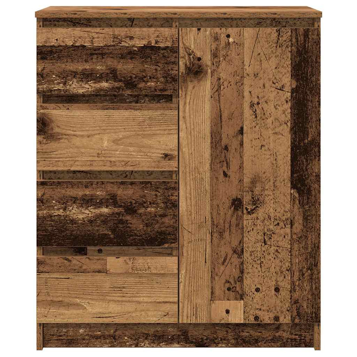 skænk med skuffer 71x35x84 cm konstrueret træ antikt træ