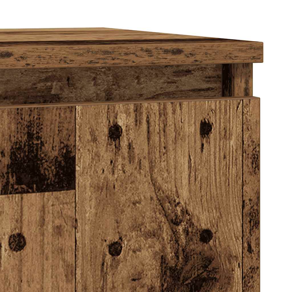 skænk med skuffe 71x35x84 cm konstrueret træ antikt træ