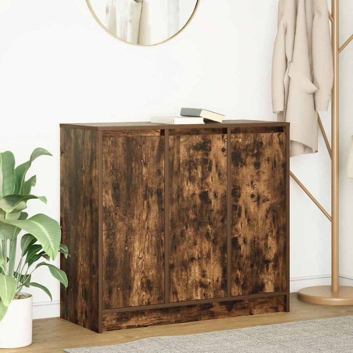 skænk 85x34x76 cm konstrueret træ røget egetræsfarve