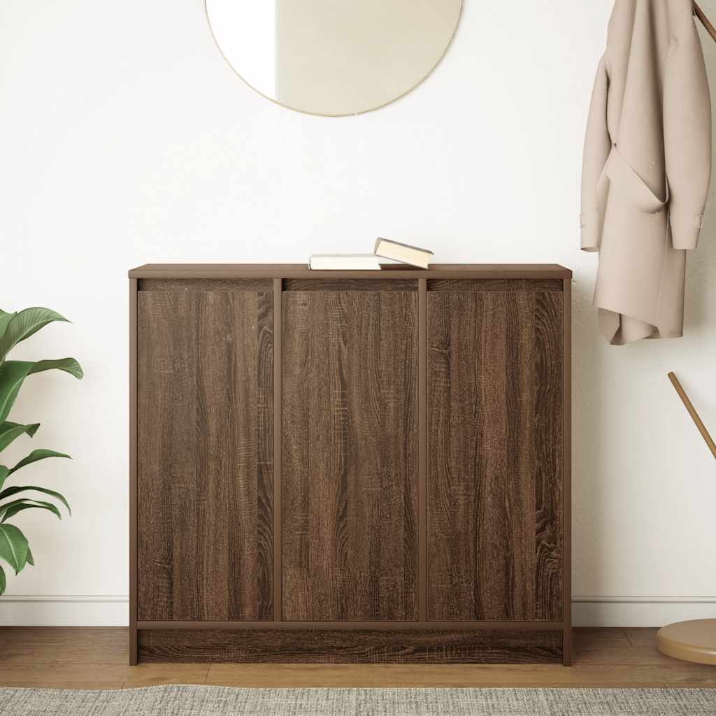 skænk 85x34x76 cm konstrueret træ brun egetræsfarve