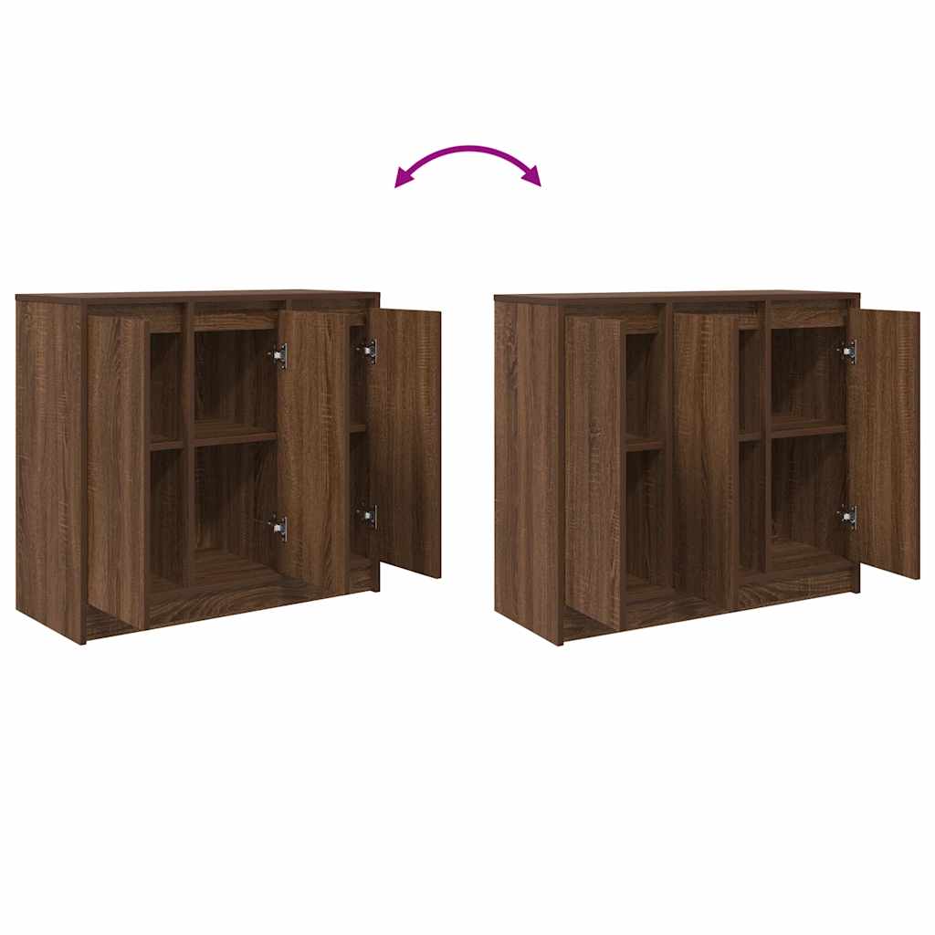 skænk 85x34x76 cm konstrueret træ brun egetræsfarve