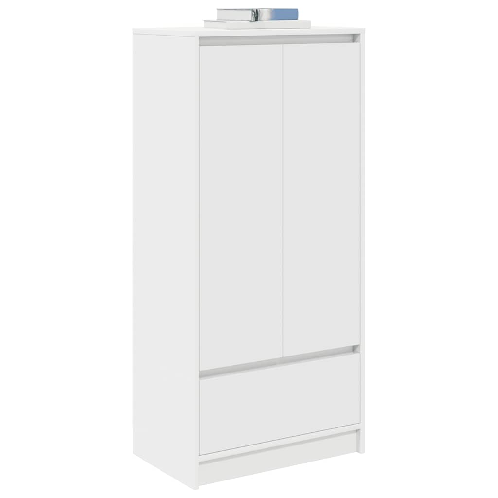 skab med skuffe 55,5x34x119,5 cm konstrueret træ hvid