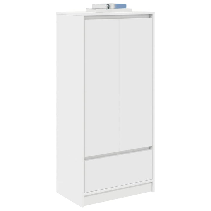 skab med skuffe 55,5x34x119,5 cm konstrueret træ hvid