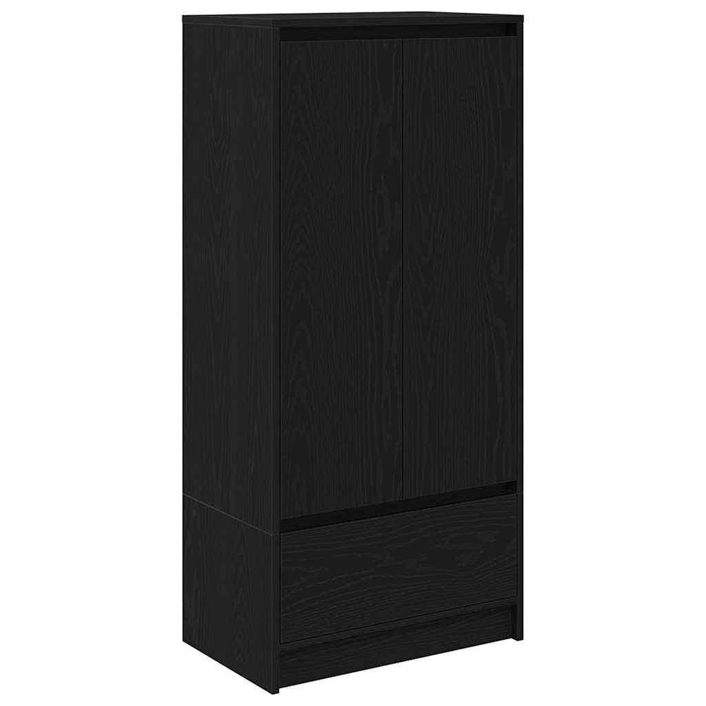 skab med skuffe 55,5x34x119,5 cm konstrueret træ sort-eg